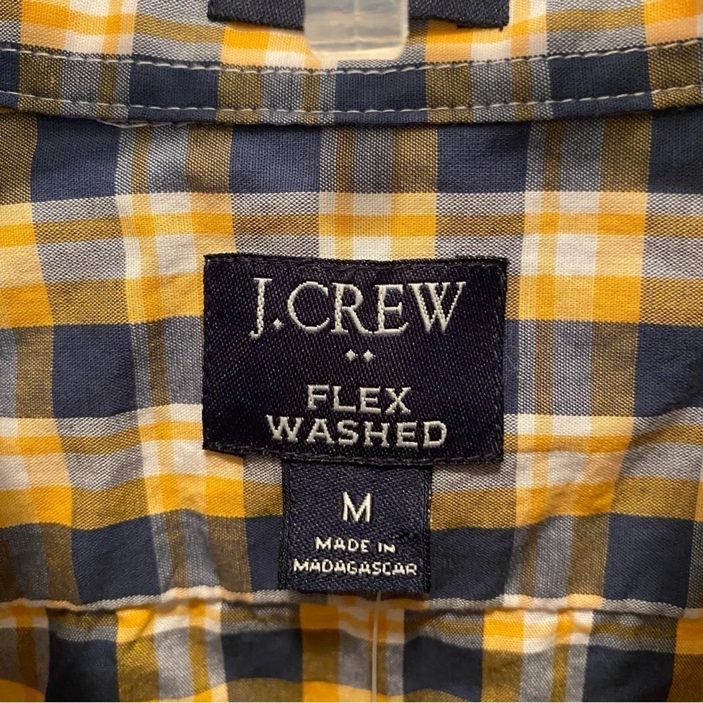 J. Crew Plaid Button-Down Shirt - Gold and Blue